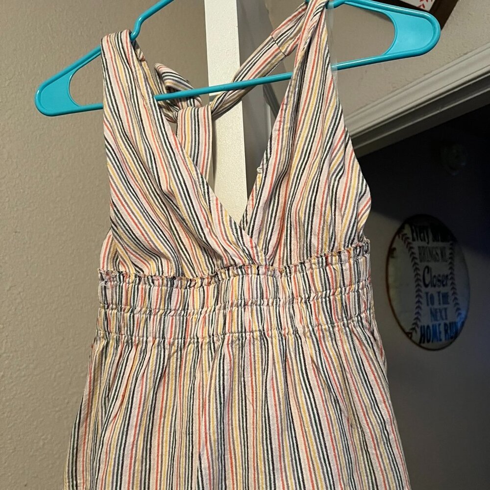 American Eagle Ruffled Striped Halter Top Size XS